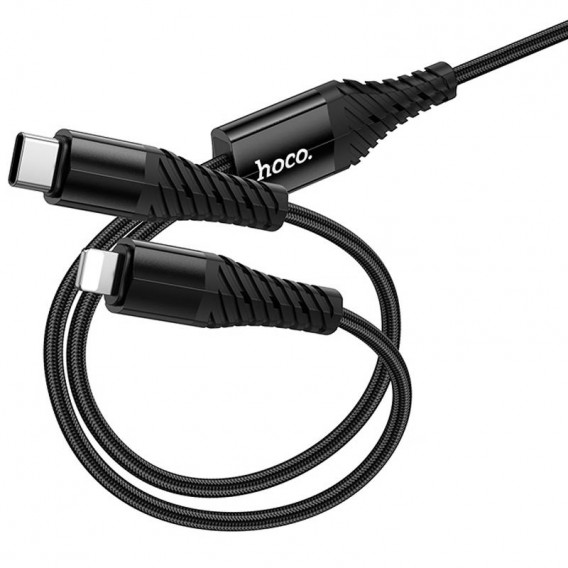 Дата кабель Hoco X123 Victory 2in1 Type-C to Lightning/Type-C 3A (1m) Black Дата кабель Hoco X123 Victory 2in1 Type-C to Lightning/Type-C 3A (1m) Black