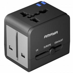 Сетевой универсальный переходник Amaya X10W 10W + 1USB-A/1C Black Сетевой универсальный переходник Amaya X10W 10W + 1USB-A/1C Black