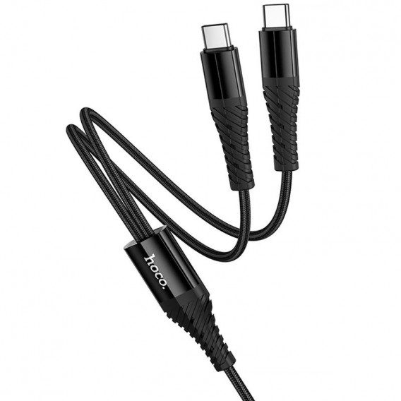 Дата кабель Hoco X123 Victory 2in1 Type-C to Type-C/Type-C 3A (1m) Black Дата кабель Hoco X123 Victory 2in1 Type-C to Type-C/Type-C 3A (1m) Black