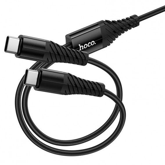 Дата кабель Hoco X123 Victory 2in1 Type-C to Type-C/Type-C 3A (1m) Black Дата кабель Hoco X123 Victory 2in1 Type-C to Type-C/Type-C 3A (1m) Black