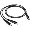 Дата кабель Hoco X123 Victory 2in1 Type-C to Type-C/Type-C 3A (1m) Black