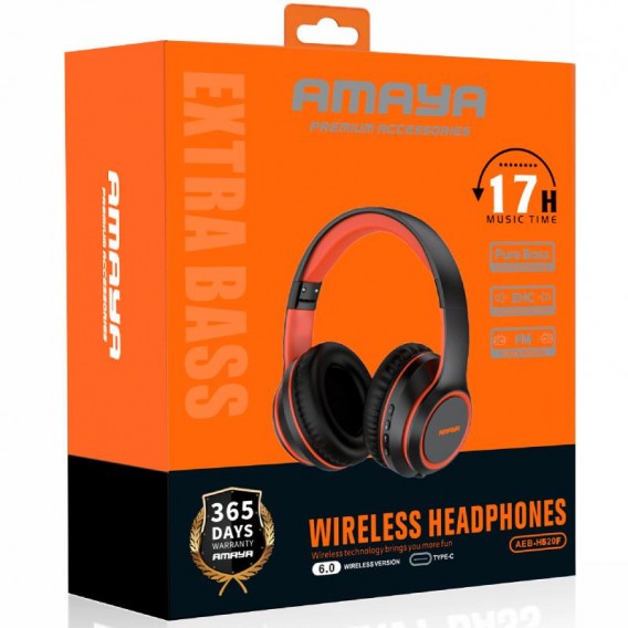 Накладні бездротові навушники Amaya H520F with audio recording Black