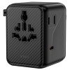Мережевий універсальний перехідник WIWU UA010 Warrior GaN 45W + 2USB-A/3C Black