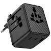 Мережевий універсальний перехідник WIWU UA011 Warrior GaN 25W + 1USB-A/2C Black