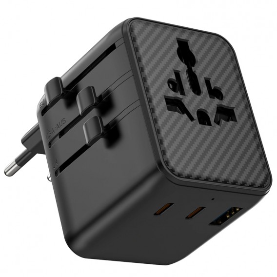 Мережевий універсальний перехідник WIWU UA011 Warrior GaN 25W + 1USB-A/2C Black