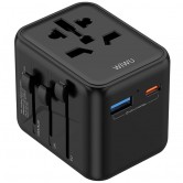 Сетевой универсальный переходник WIWU UA012 Warrior 12W + 1USB-A/1C Black
