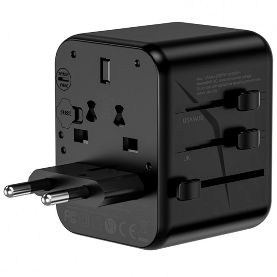 Мережевий універсальний перехідник WIWU UA012 Warrior 12W + 1USB-A/1C Black Мережевий універсальний перехідник WIWU UA012 Warrior 12W + 1USB-A/1C Black