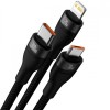 Дата кабель Baseus Flash Series 2 USB to Lightning/Type-C/MicroUSB 100W (1.2m) (CASS03000) Black