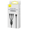 Дата кабель Baseus Flash Series 2 USB to Lightning/Type-C/MicroUSB 100W (1.2m) (CASS03000) Black
