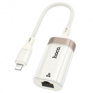 Переходник Hoco UA41A Crystal Lightning to RJ45 100 Mbs (0.15m) Apricot Переходник Hoco UA41A Crystal Lightning to RJ45 100 Mbs (0.15m) Apricot