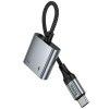 Перехідник Hoco UPA34A Type-C to Type-C*2 Metal gray