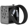 Мережевий універсальний перехідник WIWU UA013 20W GaN + 1USB-A/2C with retractable cable Type-C Black