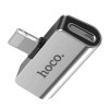 Перехідник Hoco LS24 Lightning to lightning audio/lightning Сталевий