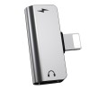 Перехідник Hoco LS24 Lightning to lightning audio/lightning Сталевий