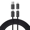 Дата кабель Baseus Versatile Two-for-Two USB/Type-C to Type-C/Lightning 60W (2m) (P10383000) Cluster Black