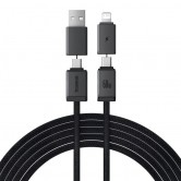 Дата кабель Baseus Versatile Two-for-Two USB/Type-C to Type-C/Lightning 60W (2m) (P10383000) Cluster Black Дата кабель Baseus Versatile Two-for-Two USB/Type-C to Type-C/Lightning 60W (2m) (P10383000) Cluster Black