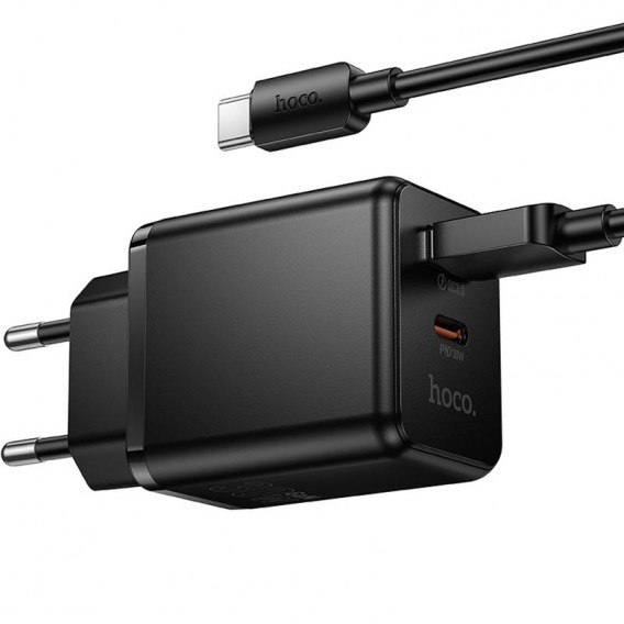 МЗП Hoco C157A Smart PD30W+QC3.0 (1USB-A/1C) + кабель USB to Type-C Black