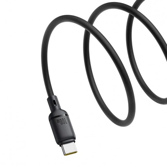 Дата кабель Baseus Silky Series OS Fast Charging USB to Type-C 100W (1m) (P10377703) Cluster Black - зображення 3 Дата кабель Baseus Silky Series OS Fast Charging USB to Type-C 100W (1m) (P10377703) Cluster Black - зображення 3