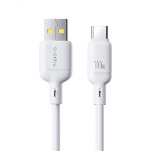 Дата кабель Baseus Silky Series OS Fast Charging USB to Type-C 100W (1m) (P10377703) Moon White Дата кабель Baseus Silky Series OS Fast Charging USB to Type-C 100W (1m) (P10377703) Moon White