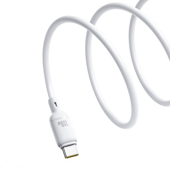 Дата кабель Baseus Silky Series OS Fast Charging USB to Type-C 100W (1m) (P10377703) Moon White - зображення 2 Дата кабель Baseus Silky Series OS Fast Charging USB to Type-C 100W (1m) (P10377703) Moon White - зображення 2
