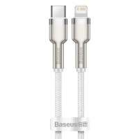 Дата кабель Baseus Cafule Metal Type-C to Lightning PD20W (1m) (CATLJK-A) Білий Дата кабель Baseus Cafule Metal Type-C to Lightning PD20W (1m) (CATLJK-A) Білий