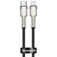 Дата кабель Baseus Cafule Metal Type-C to Lightning PD20W (1m) (CATLJK-A) Чорний Дата кабель Baseus Cafule Metal Type-C to Lightning PD20W (1m) (CATLJK-A) Чорний