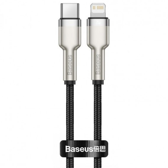 Дата кабель Baseus Cafule Metal Type-C to Lightning PD20W (1m) (CATLJK-A) Чорний