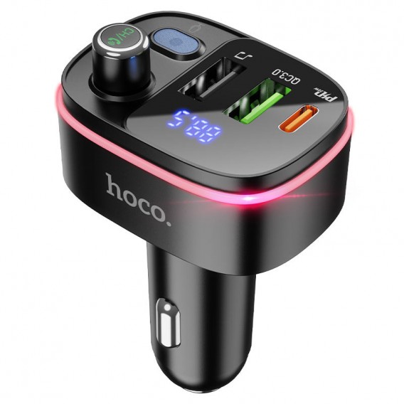 АЗП FM модулятор Hoco E62 PD20W+QC3.0 (2USB-A/1C) Чорний АЗП FM модулятор Hoco E62 PD20W+QC3.0 (2USB-A/1C) Чорний