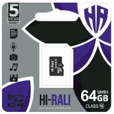Карта памяти Hi-Rali (UHS-1) microSDXC Class 10 - 64GB (без адаптера) Черный