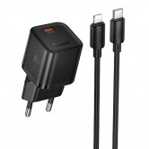 МЗП Hoco N66 Ingenious PD35W (1USB-C) + кабель Type-C to Lightning Black МЗП Hoco N66 Ingenious PD35W (1USB-C) + кабель Type-C to Lightning Black