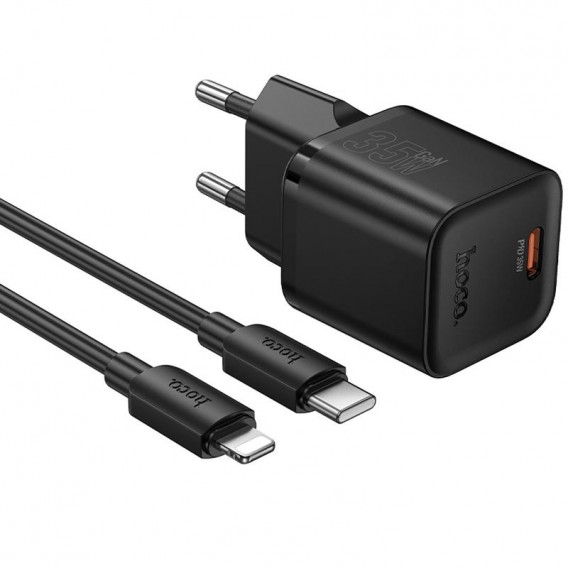 МЗП Hoco N66 Ingenious PD35W (1USB-C) + кабель Type-C to Lightning Black МЗП Hoco N66 Ingenious PD35W (1USB-C) + кабель Type-C to Lightning Black