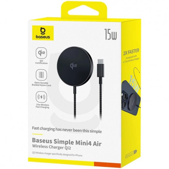 БЗП Baseus Simple Mini4 Air Magnetic Qi2 15W (P102782) Cluster Black БЗП Baseus Simple Mini4 Air Magnetic Qi2 15W (P102782) Cluster Black
