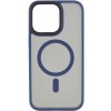 TPU+PC чохол Metal Buttons with MagSafe для Apple iPhone 15 Pro Max (6.7") Синій / Navy Blue