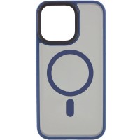TPU+PC чехол Metal Buttons with Magnetic Fit для Apple iPhone 15 Pro Max (6.7") Синий / Navy Blue