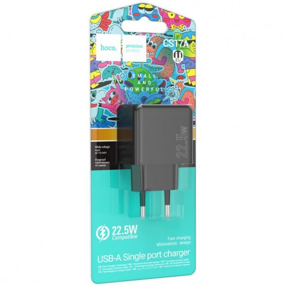 МЗП Hoco CS17A Wish QC3.0 22.5W (1USB-A) Black МЗП Hoco CS17A Wish QC3.0 22.5W (1USB-A) Black