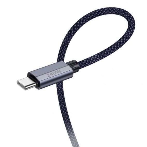 Дата кабель Hoco U134 Primero Type-C to Type-C 240W (1.8m) Dark Blue Дата кабель Hoco U134 Primero Type-C to Type-C 240W (1.8m) Dark Blue