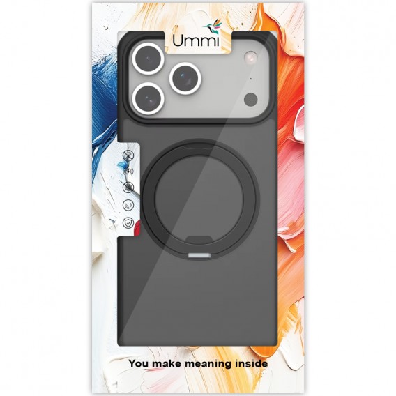 Чохол Ummi Stylish with MagSafe Ring для Apple iPhone 17 Pro / 18 Pro (6.3") Black Чохол Ummi Stylish with MagSafe Ring для Apple iPhone 17 Pro / 18 Pro (6.3") Black