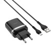 МЗП Hoco C12Q Smart QC3.0 18W (1USB-A) + кабель USB to MicroUSB Чорний