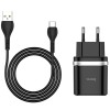 МЗП Hoco C12Q Smart QC3.0 3A (1USB-A) + кабель USB to Type-C Чорний
