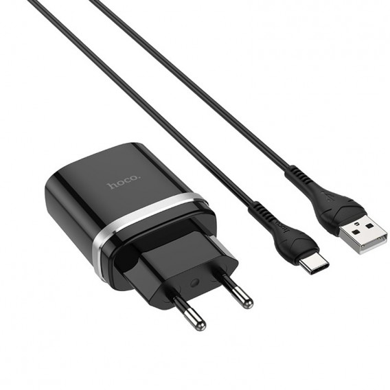 МЗП Hoco C12Q Smart QC3.0 3A (1USB-A) + кабель USB to Type-C Чорний МЗП Hoco C12Q Smart QC3.0 3A (1USB-A) + кабель USB to Type-C Чорний