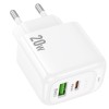 МЗП Hoco CS54A Surplus PD20W+QC3.0 (1USB-A/1C) White