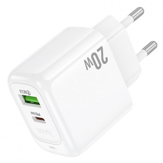 МЗП Hoco CS54A Surplus PD20W+QC3.0 (1USB-A/1C) White МЗП Hoco CS54A Surplus PD20W+QC3.0 (1USB-A/1C) White