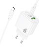МЗП Hoco CS54A Surplus PD20W+QC3.0 (1USB-A/1C) + кабель Type-C to Type-C White