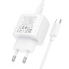 МЗП Hoco CS54A Surplus PD20W+QC3.0 (1USB-A/1C) + кабель Type-C to Type-C White