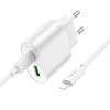 МЗП Hoco C109A Fighter PD20W+QC3.0 (1USB-A/1C) + кабель Type-C to Lightning White