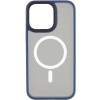 TPU+PC чохол Metal Buttons with MagSafe для Apple iPhone 12 Pro / 12 (6.1") Синій / Navy Blue