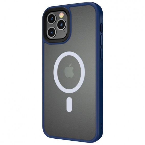 TPU+PC чохол Metal Buttons with MagSafe для Apple iPhone 12 Pro Max (6.7") Синій / Navy Blue TPU+PC чохол Metal Buttons with MagSafe для Apple iPhone 12 Pro Max (6.7") Синій / Navy Blue