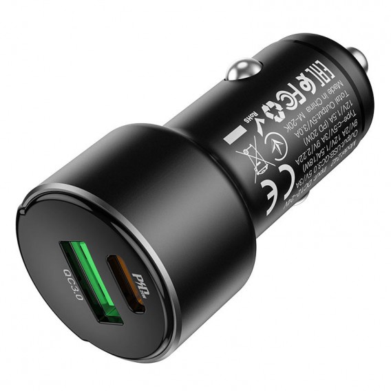 АЗП Hoco Z42 PD 20W + QC3.0 (1USB/3A) Чорний АЗП Hoco Z42 PD 20W + QC3.0 (1USB/3A) Чорний