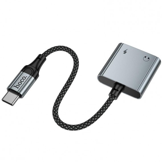 Перехідник Hoco UPA34 Type-C to Type-C + 3.5mm Metal gray Перехідник Hoco UPA34 Type-C to Type-C + 3.5mm Metal gray