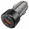 АЗП Acefast B12 PD30W+QC3.0 total 60W (1USB-A/1C) Black